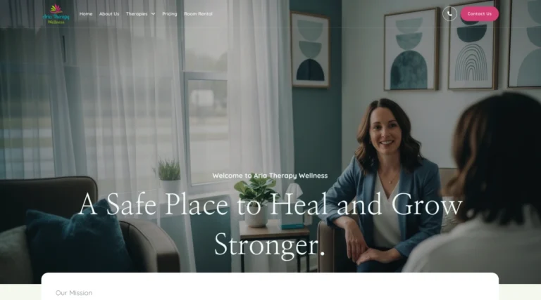 ariatherapy psychotherapy clinic healthcare web design case study thumbnail