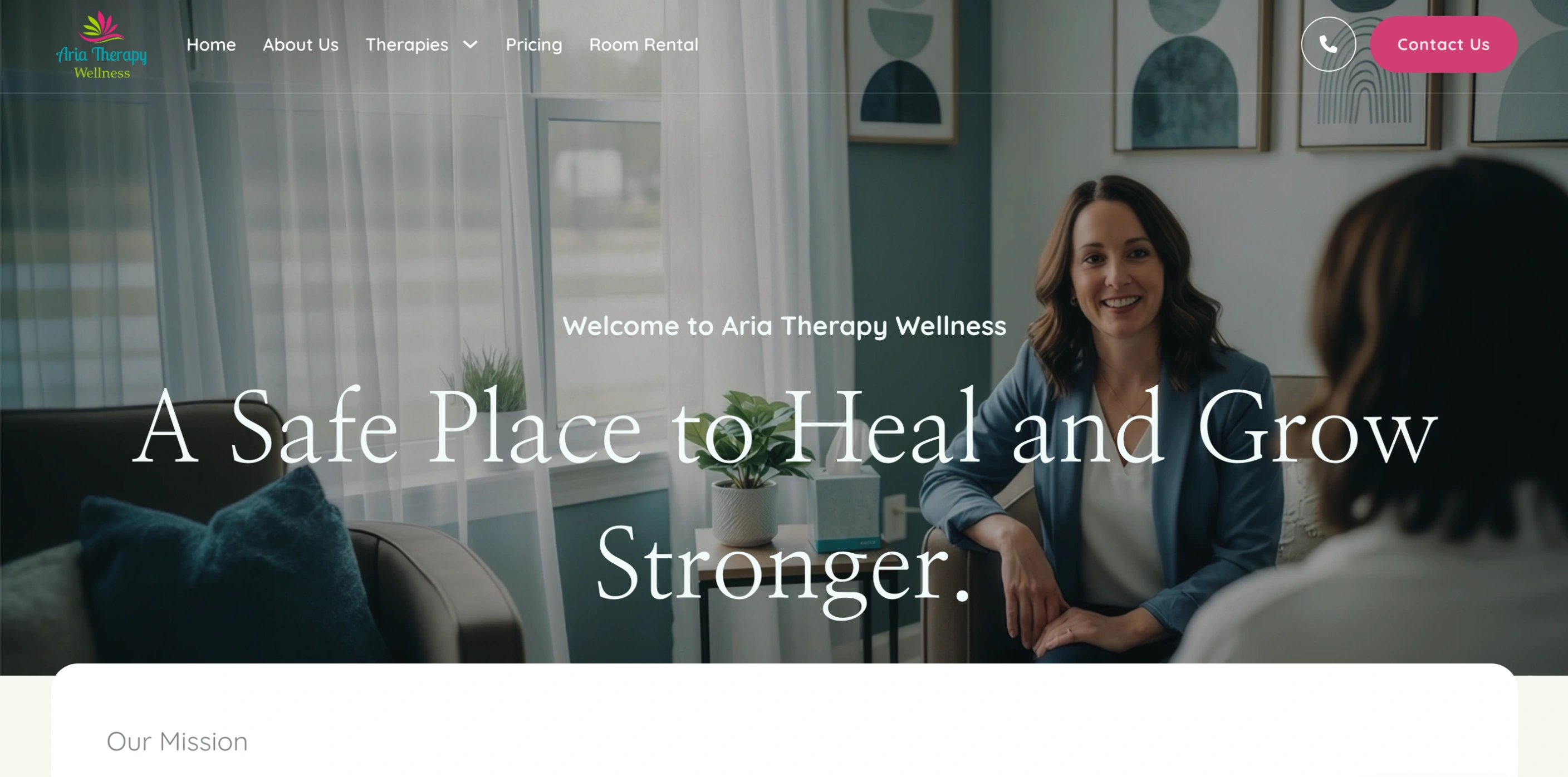 AriaTherapy web design case study
