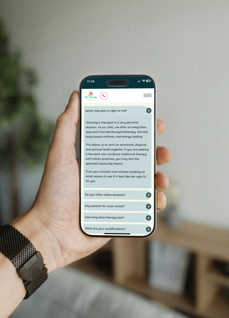 case study mobile rwd design for ariatherapy.com