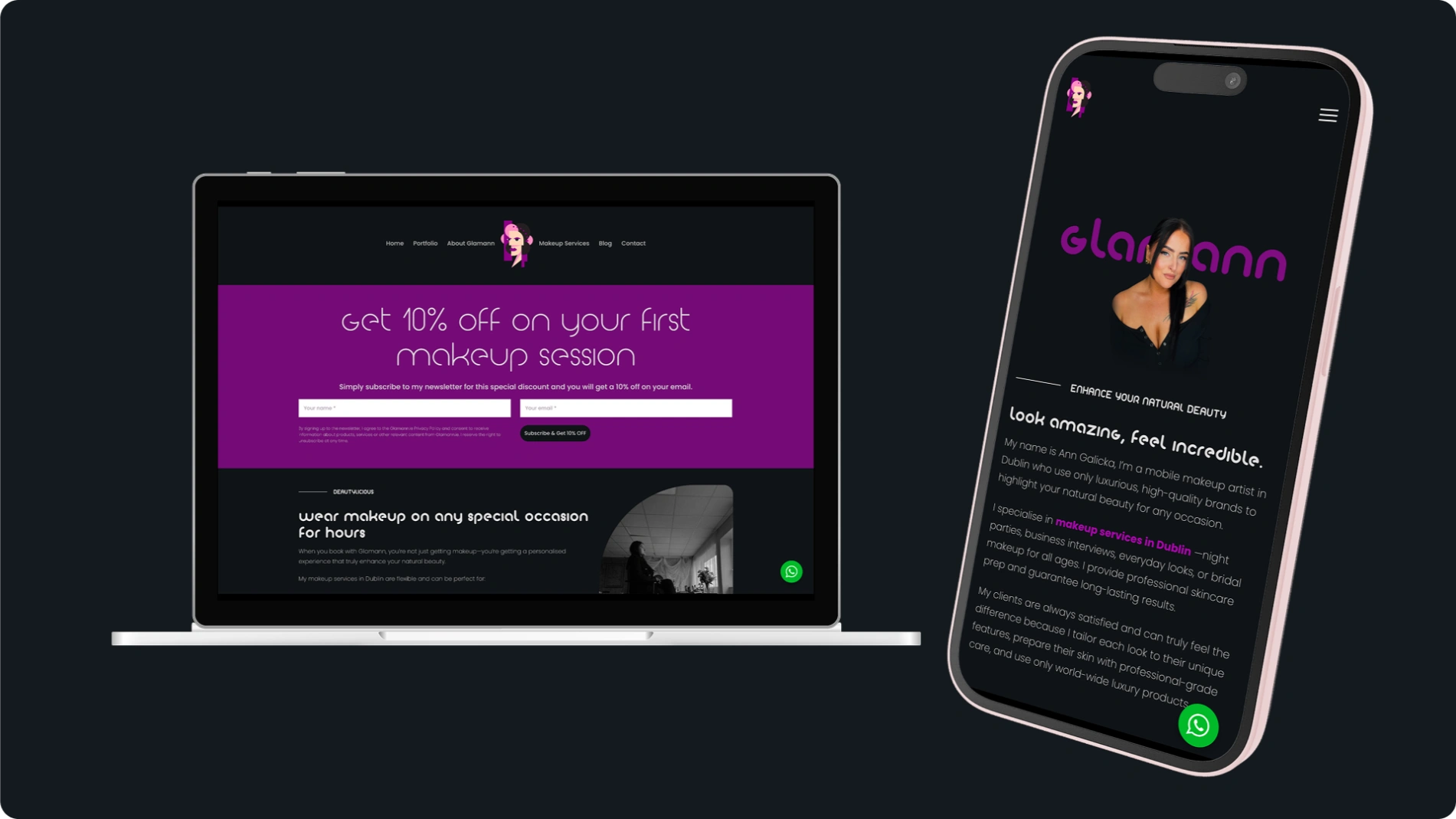 glamann responsive web design mockup