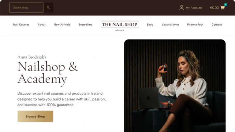 nailshop ecommerce web design case study