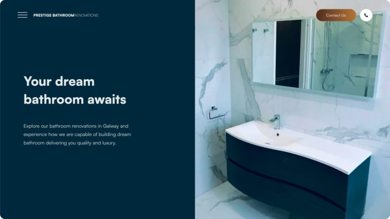 prestige bathroom renovations case study web design