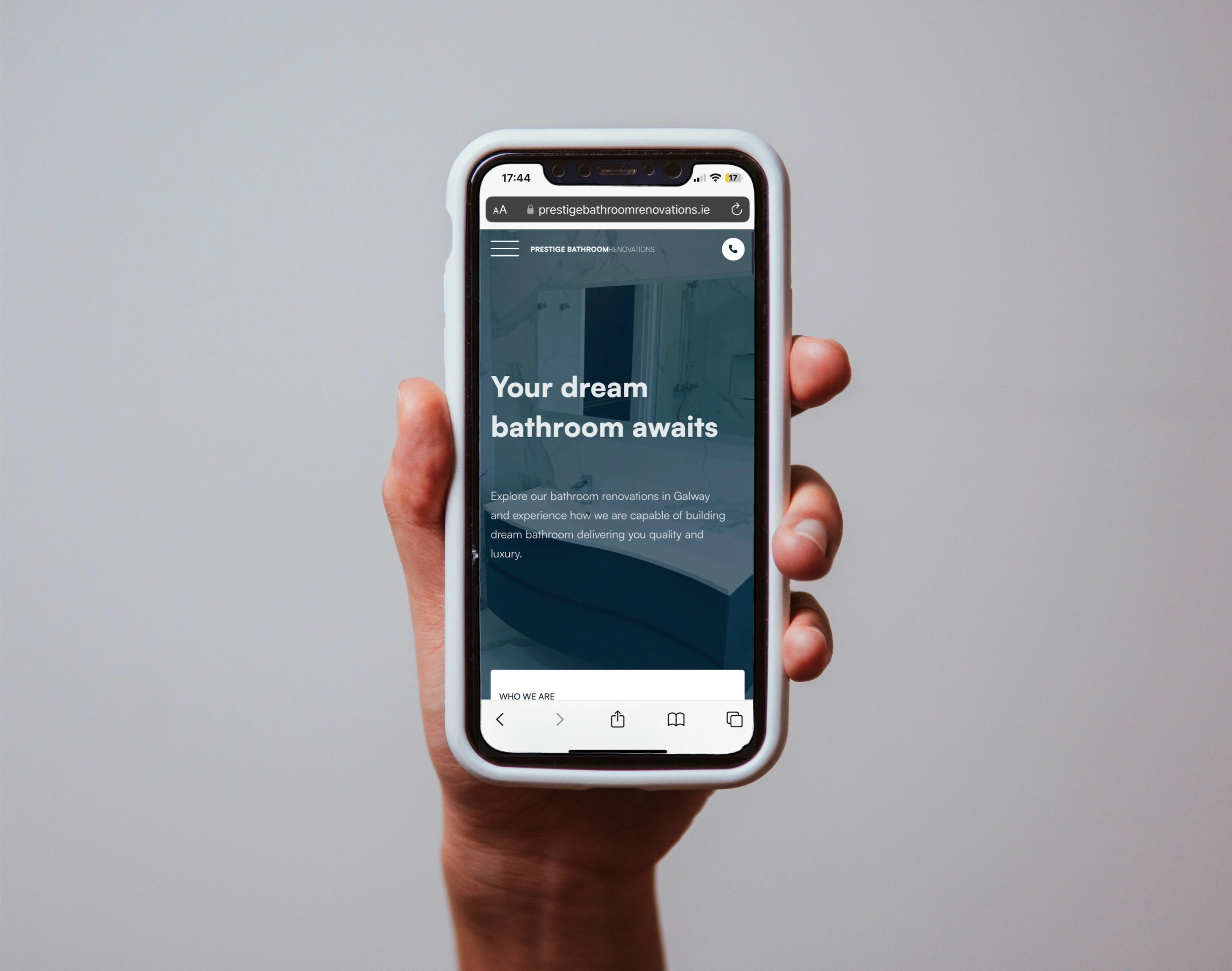 prestige bathroom renovations mockup phone